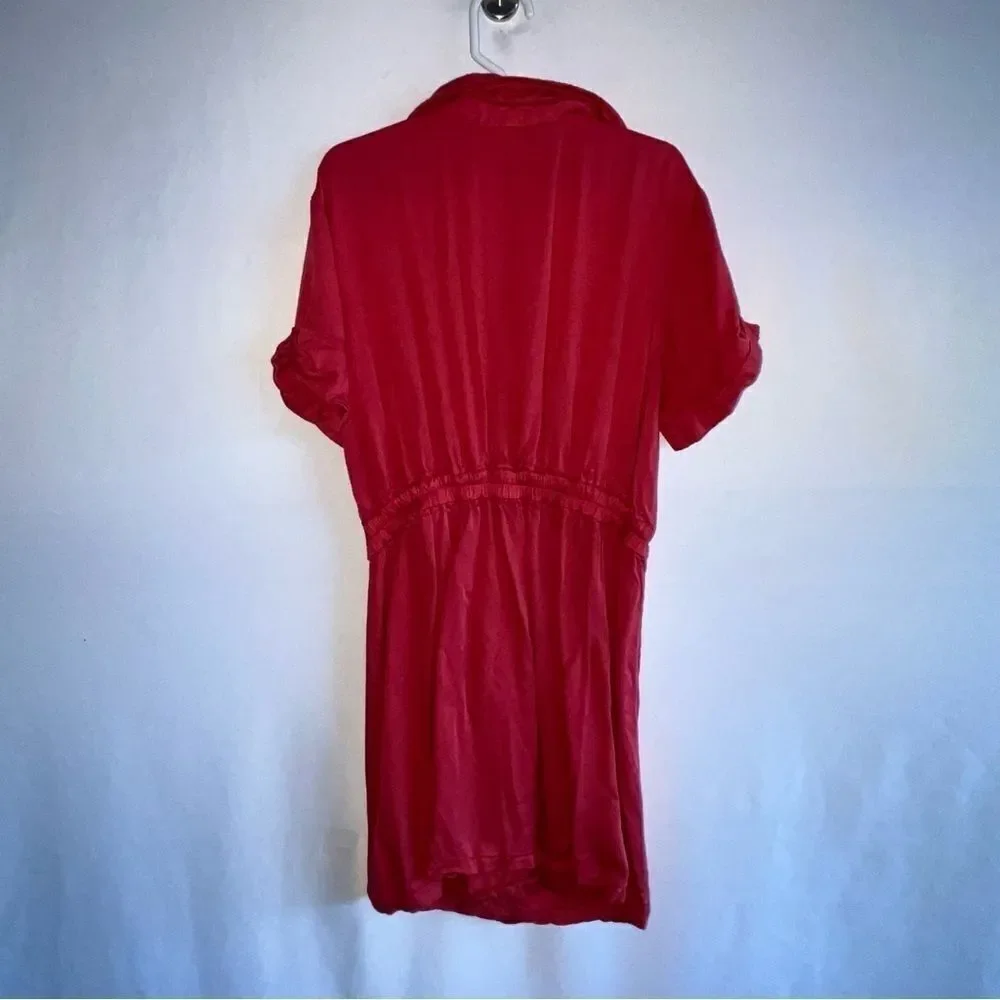 Habitual Coral Red Short Sleeve Wrap Dress